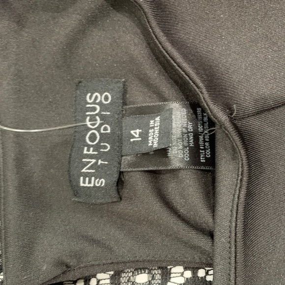 Enfocus Studio Black and White Fit and Flare Dress, Size 14, NWT - Picture 6 of 6